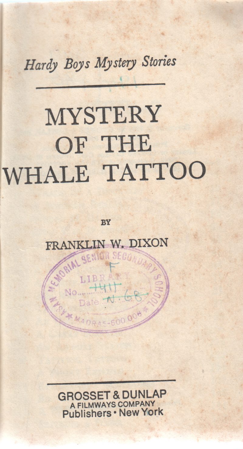 MYSTERY OF WHALE TATOO BY FRANKLIN W.DIXON