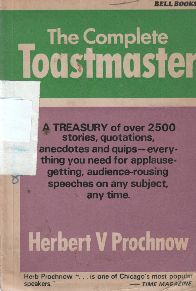 THE COMPLETE TOASTMASTER BY HERBERT V PROCHINOV