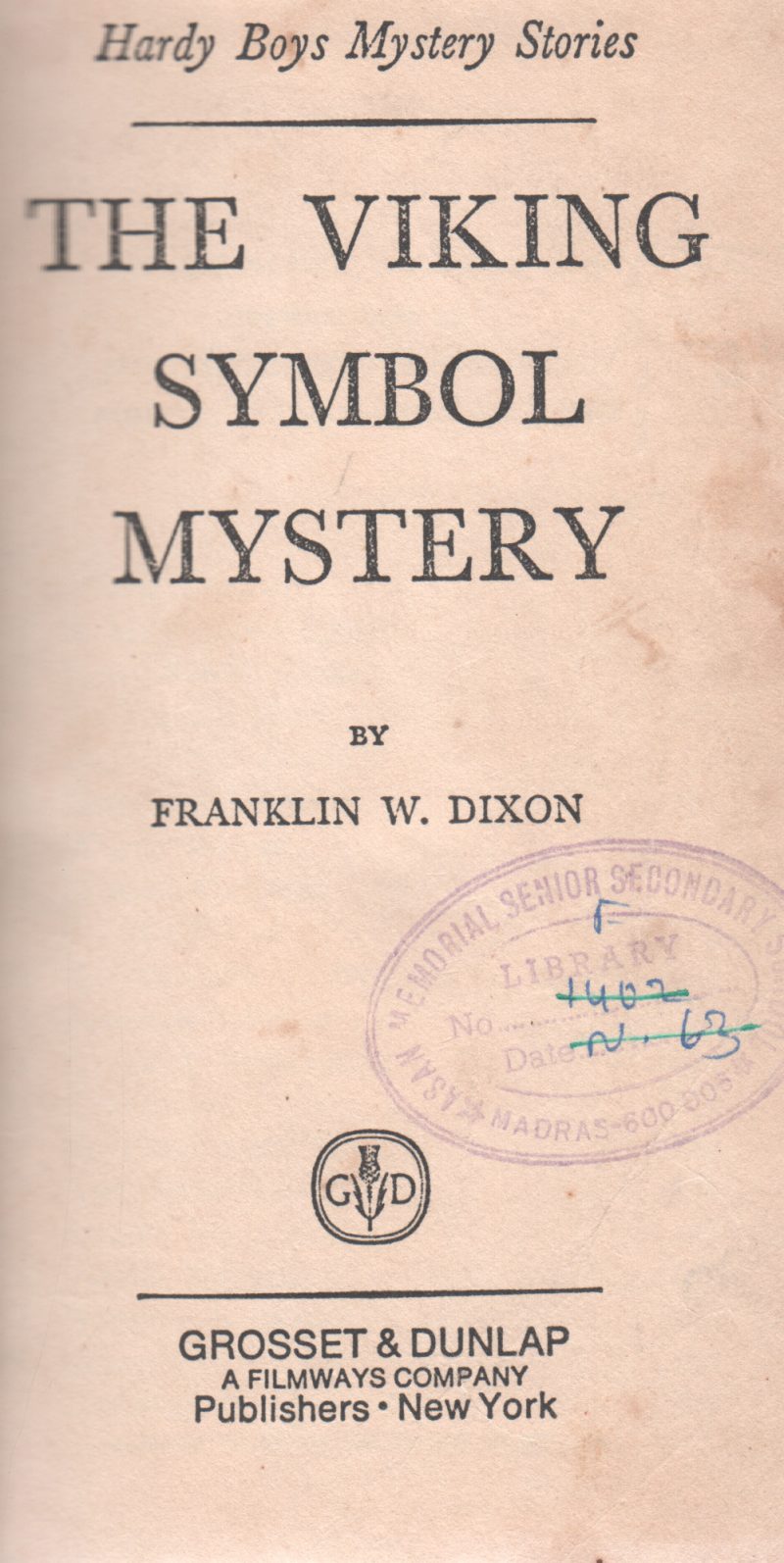 THE VIKING SYMBOL MYSTERY BY FRANKLIN W.DIXON