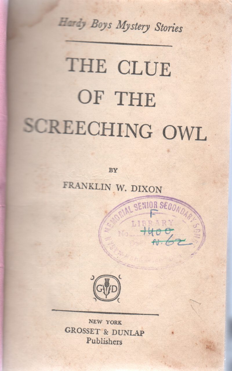 THE CLUE OF THE SCREECHING OWL BY FRANKLIN W.DIXON