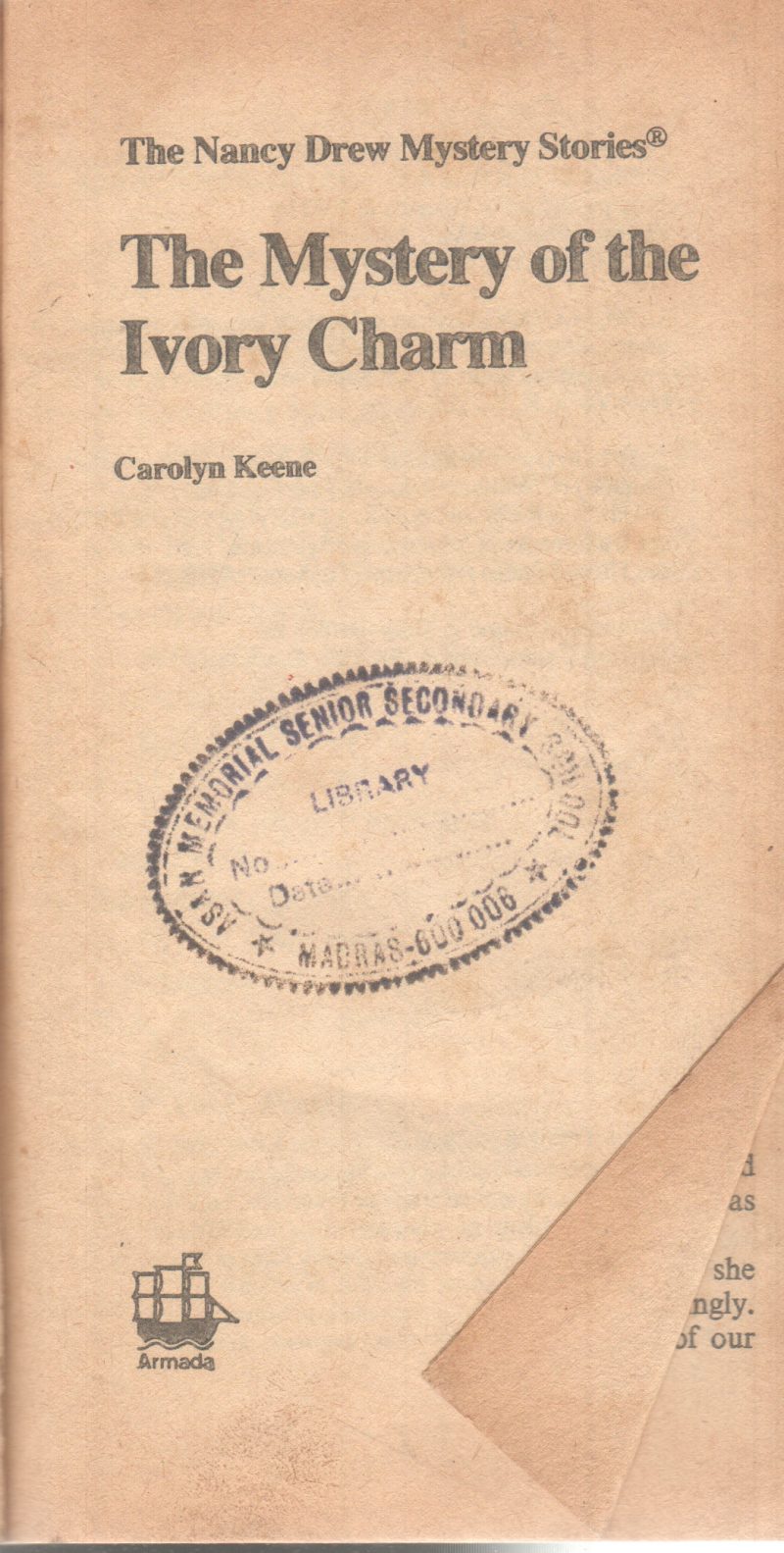 THE MYSTERY OF THE IVORY CHARM BY CAROLYN KEENE