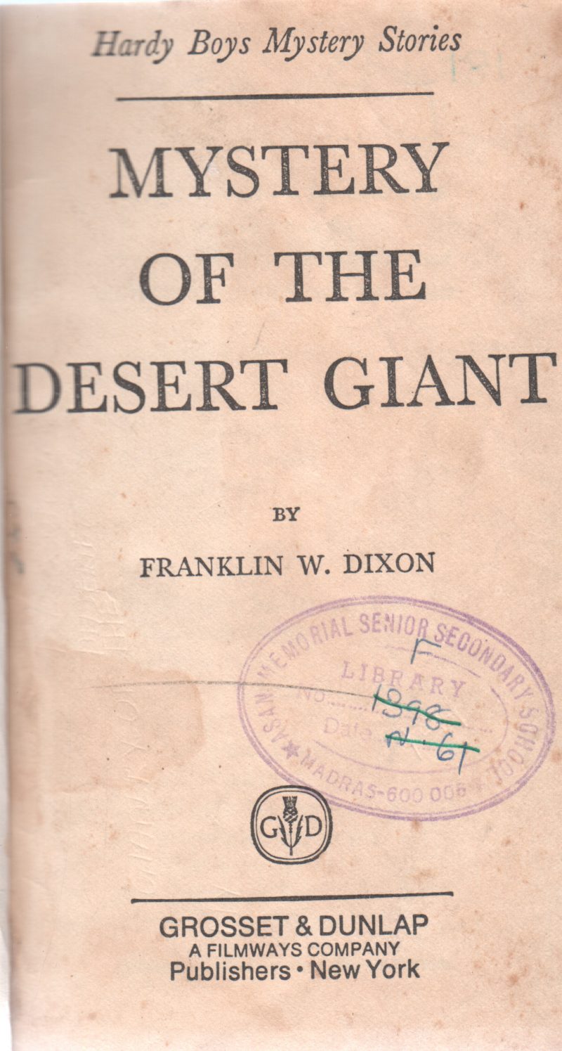 THE MYESTERY OF DESERT GIANT BY FRANKLIN W.DIXON