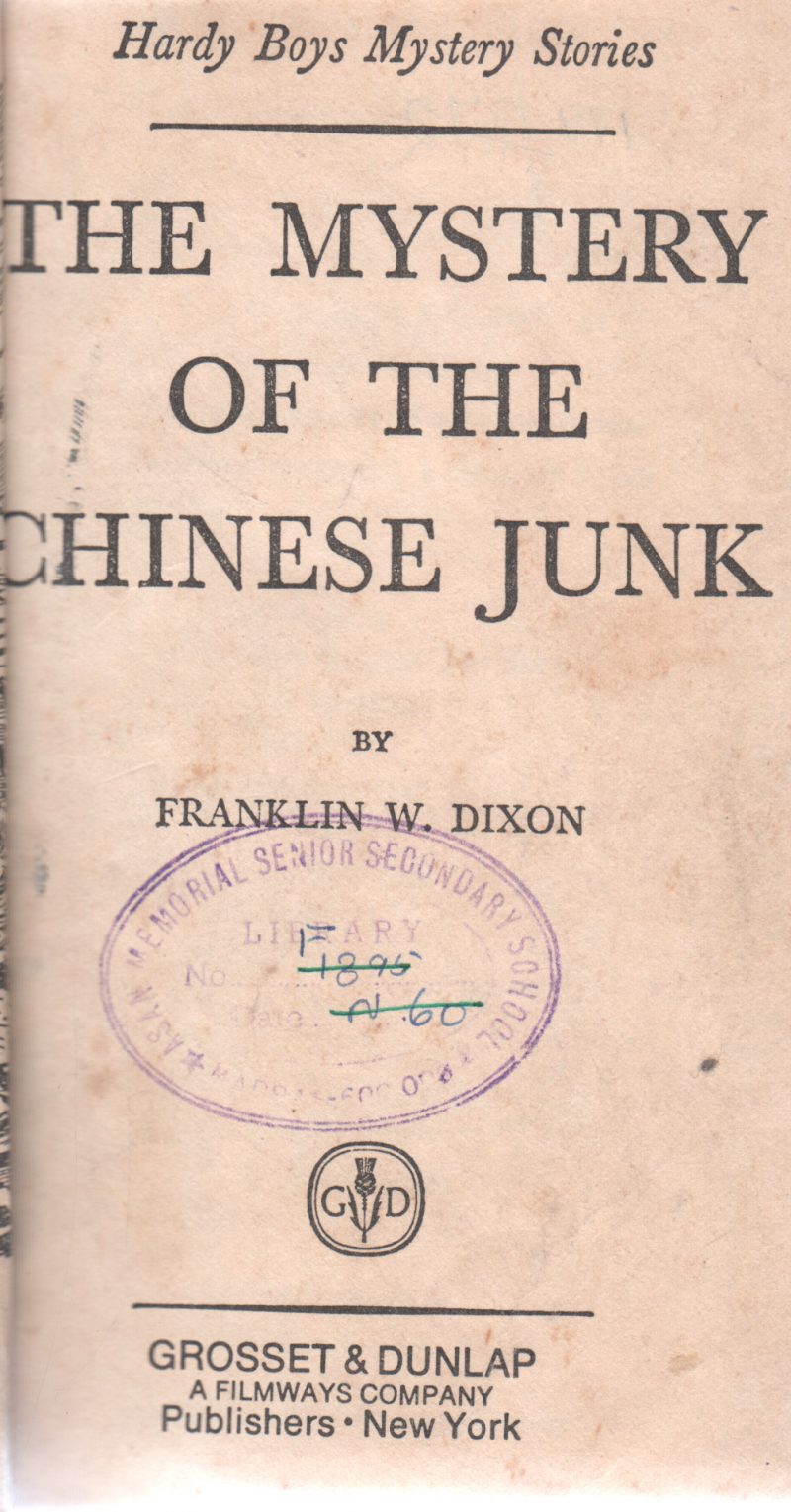 THE MYSTERY OF CHINESE JUNK BY FRANKLIN W,DIXON