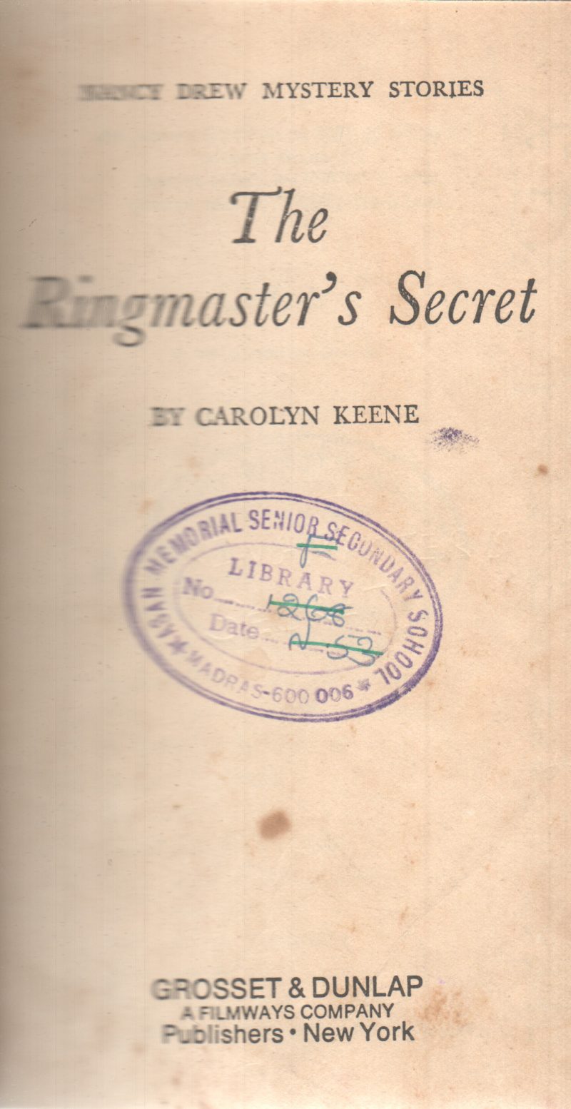 THE RINGMASTER'S SECRET BY CAROLYN KEENE