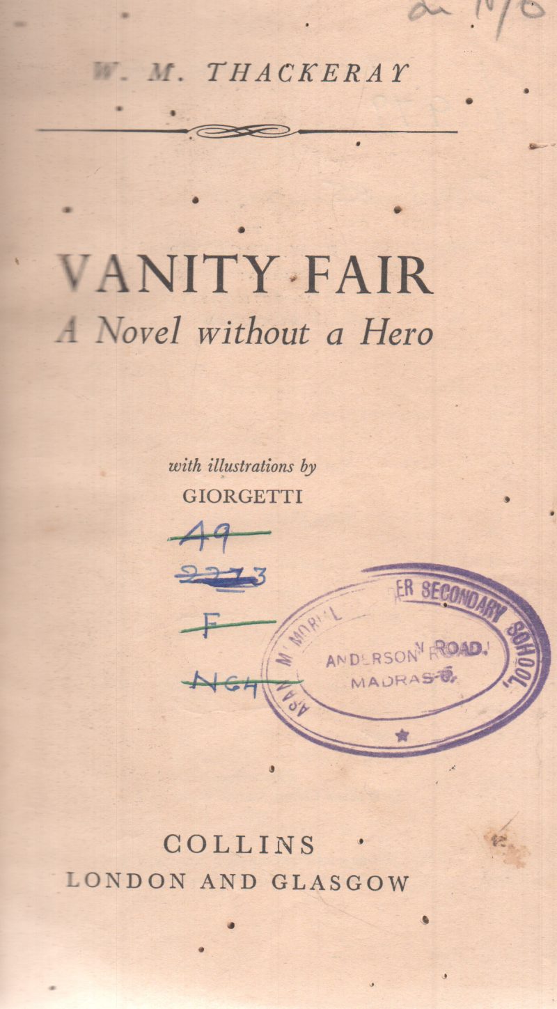 VANITY FAIR BY W.M. THACKERAY