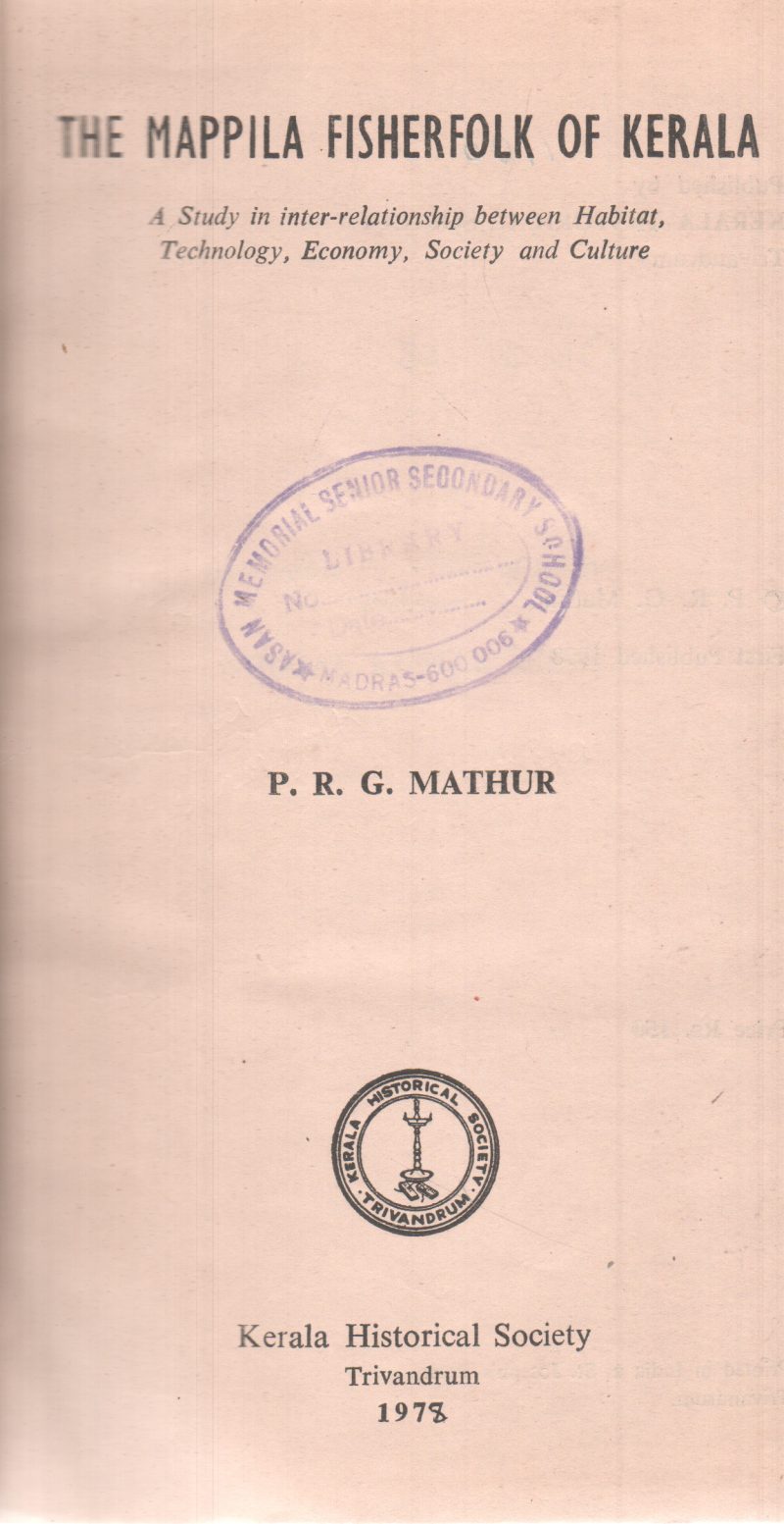 THE MAPPILA FISHERLOCK OF KERALA BY P.R.G. MATHUR
