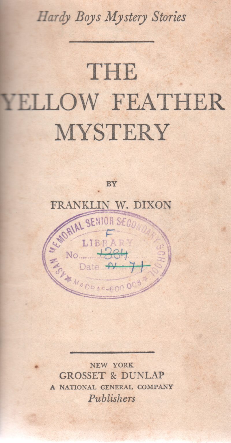 THE YELLOW FEATHER MYSTERY BY FRANKLIN W.DIXON