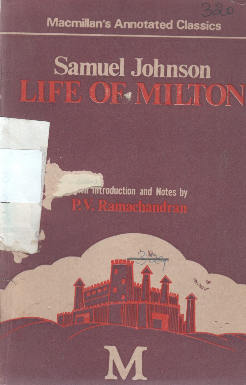 SAMUEL JOHNSON LIFE OF MILTON BY P.V RAMACHANDRAN