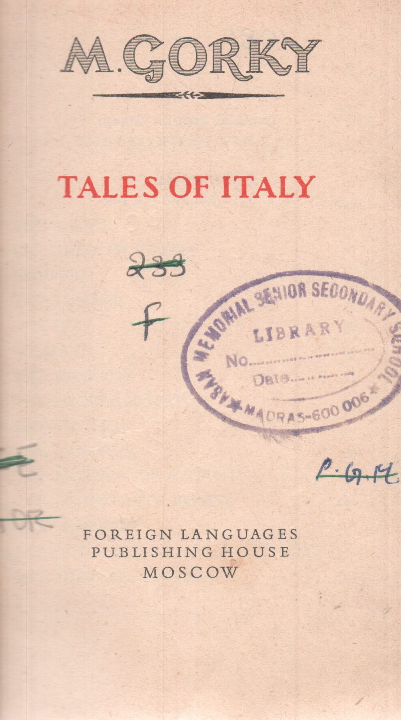 TALES OF ITALY BY M. GORKY