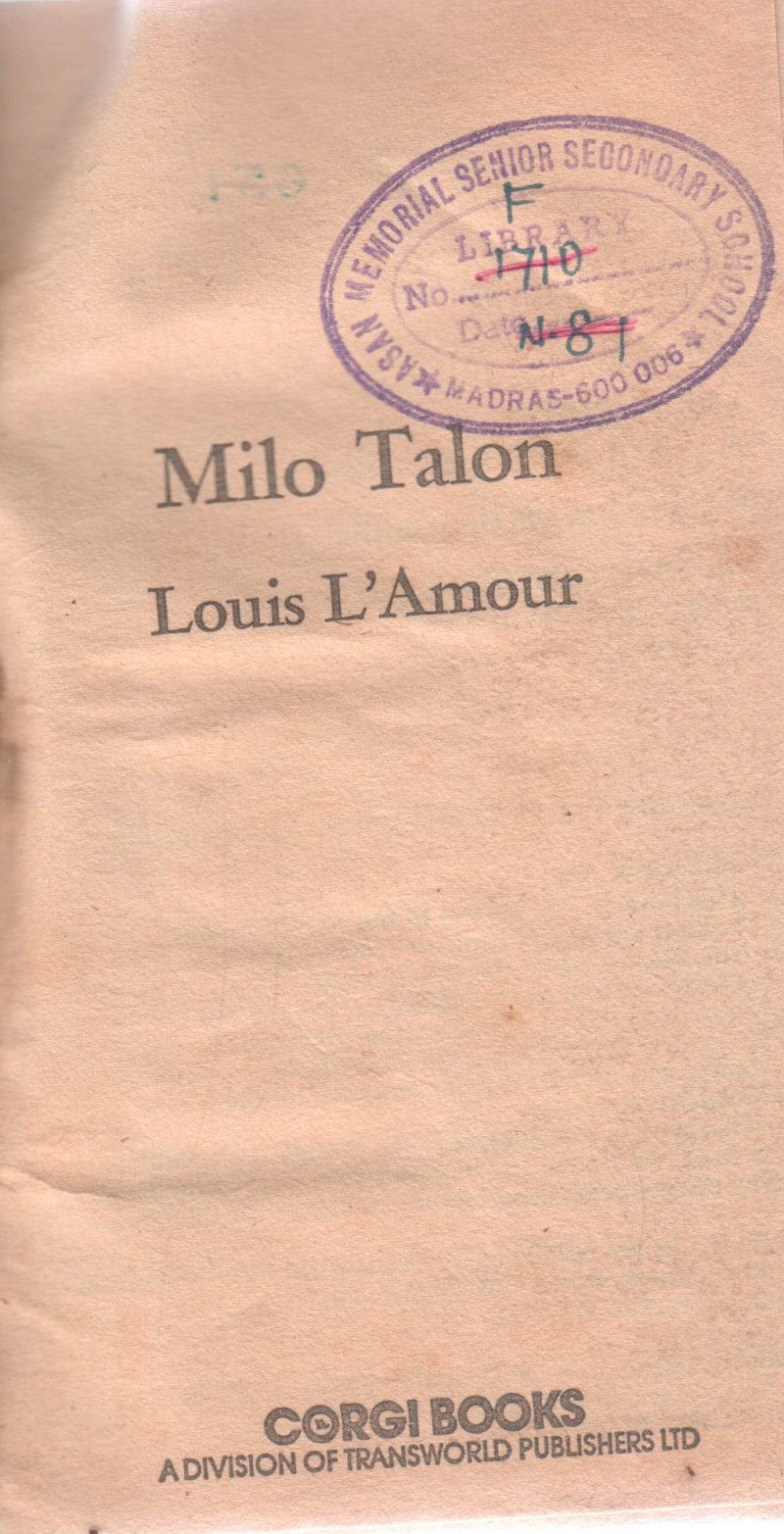 MILO TALON BY LOUIS L' AMOUR