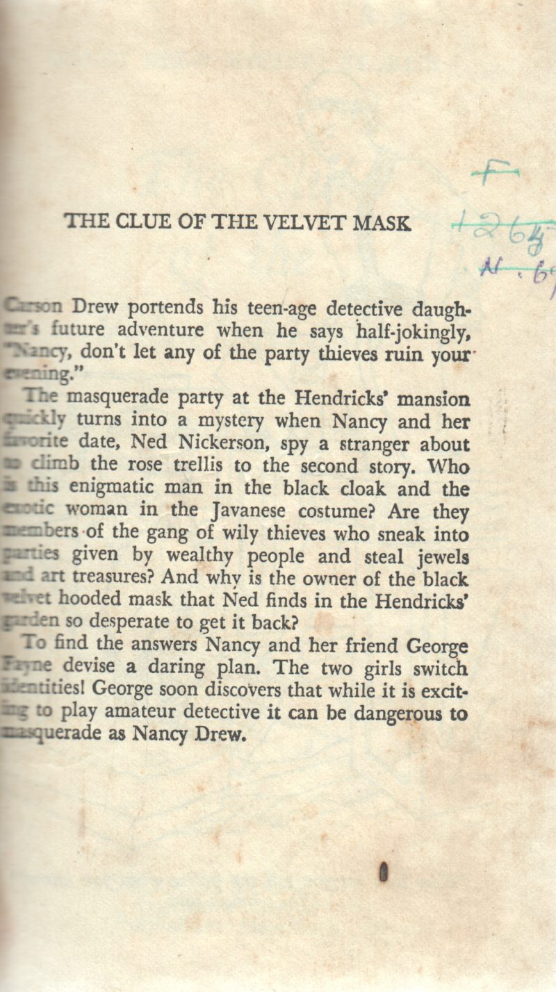 THE CLUE OF VELVET MASK