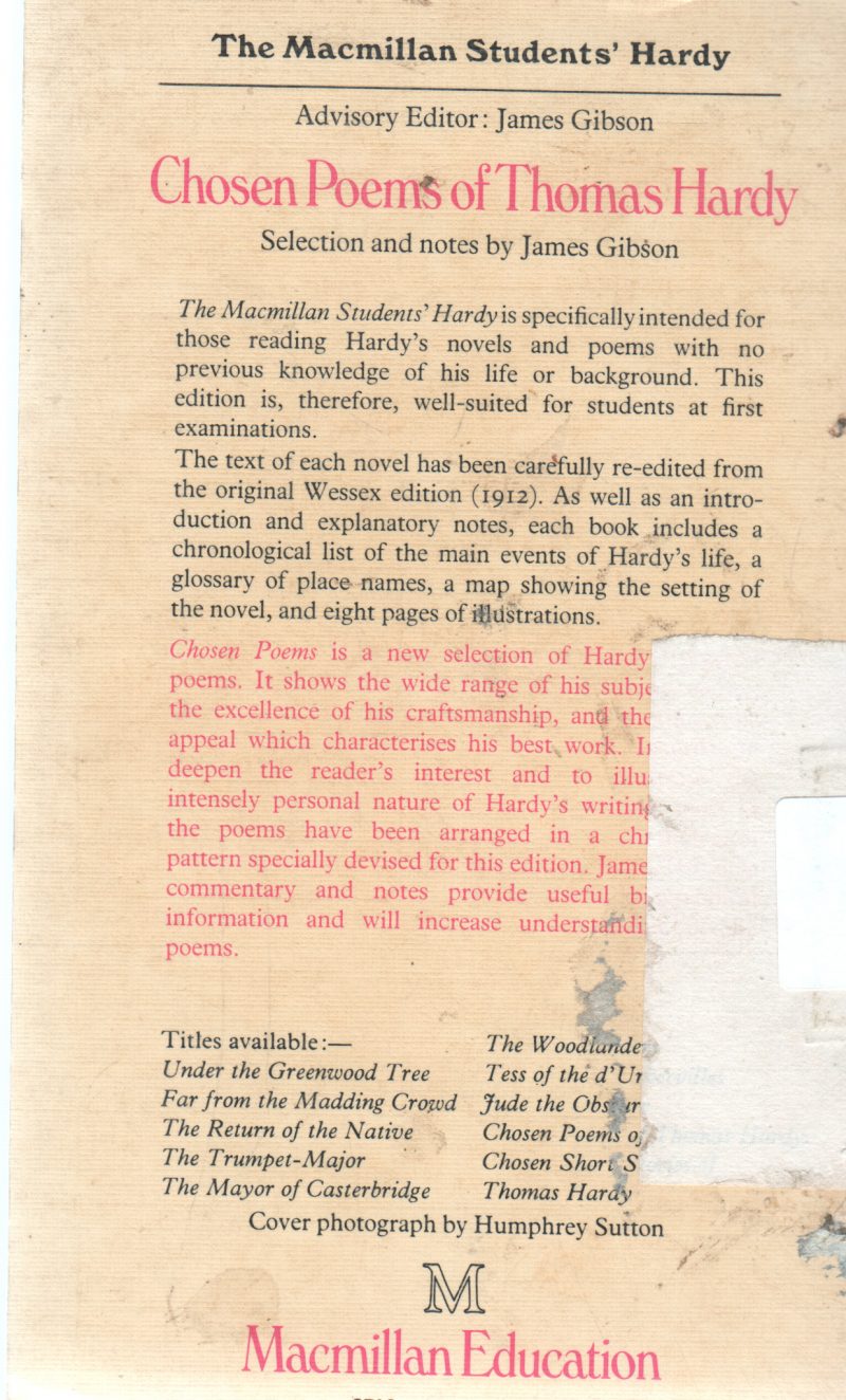 CHOOSEN POEMS OF THOMAS HARDY - Image 2