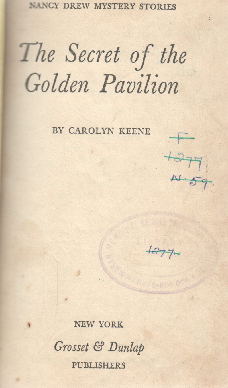 THE SECRET OF GOLDEN PAVILLIOM BY CAROLYN KEENE