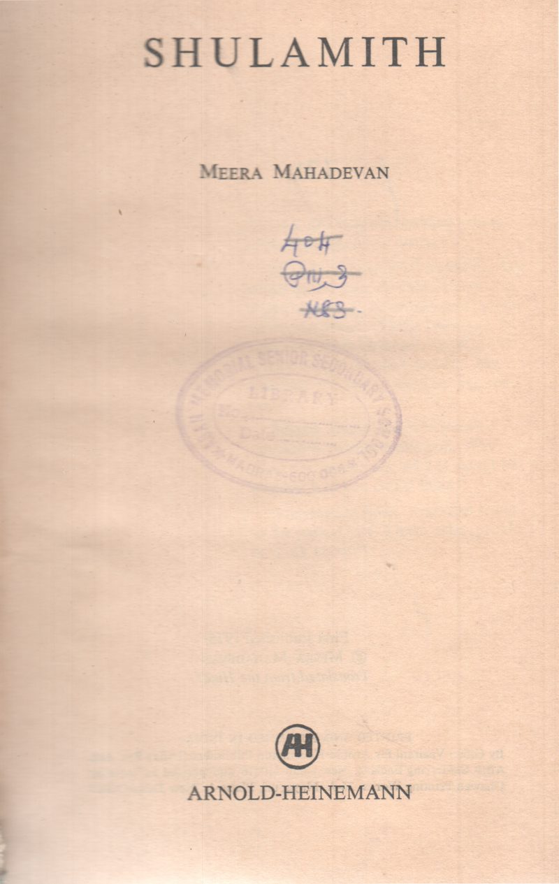 SHULAMITH BY MEERA MAHADEVAN