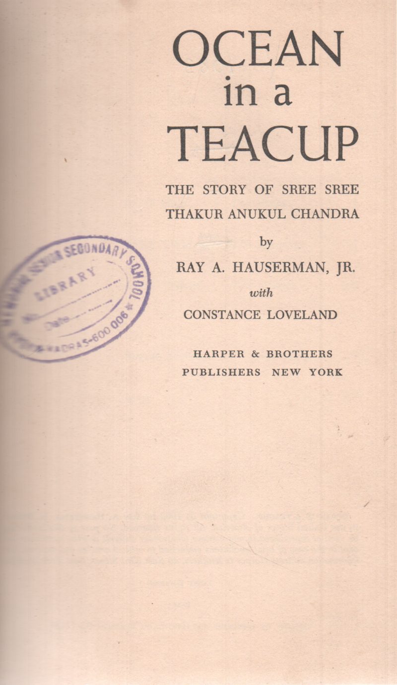 OCEAN IN A TEA CUP BY RAY A. HAUSERMAN