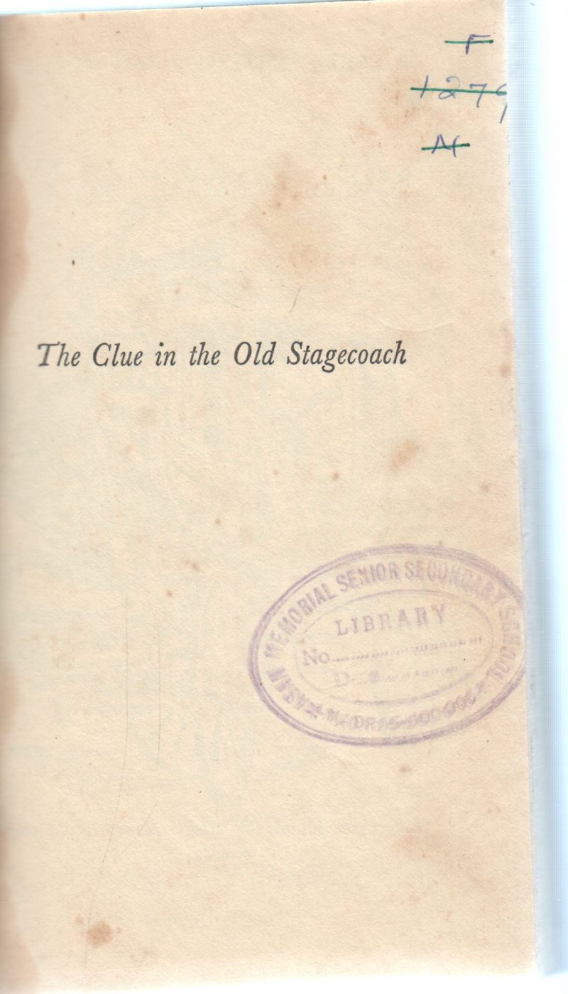 THE CLUE IN THE OLD STASGE COACH
