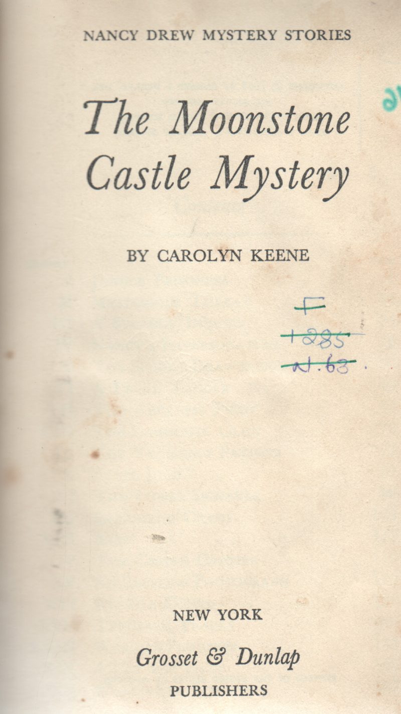 THE MOONSTONE CASTLE MYSTERY BY CAROLYN KEENE