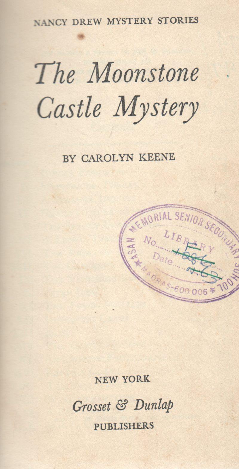 THE MOONSTONE CASTLE MYSTERY BY CAROLYN KEENE