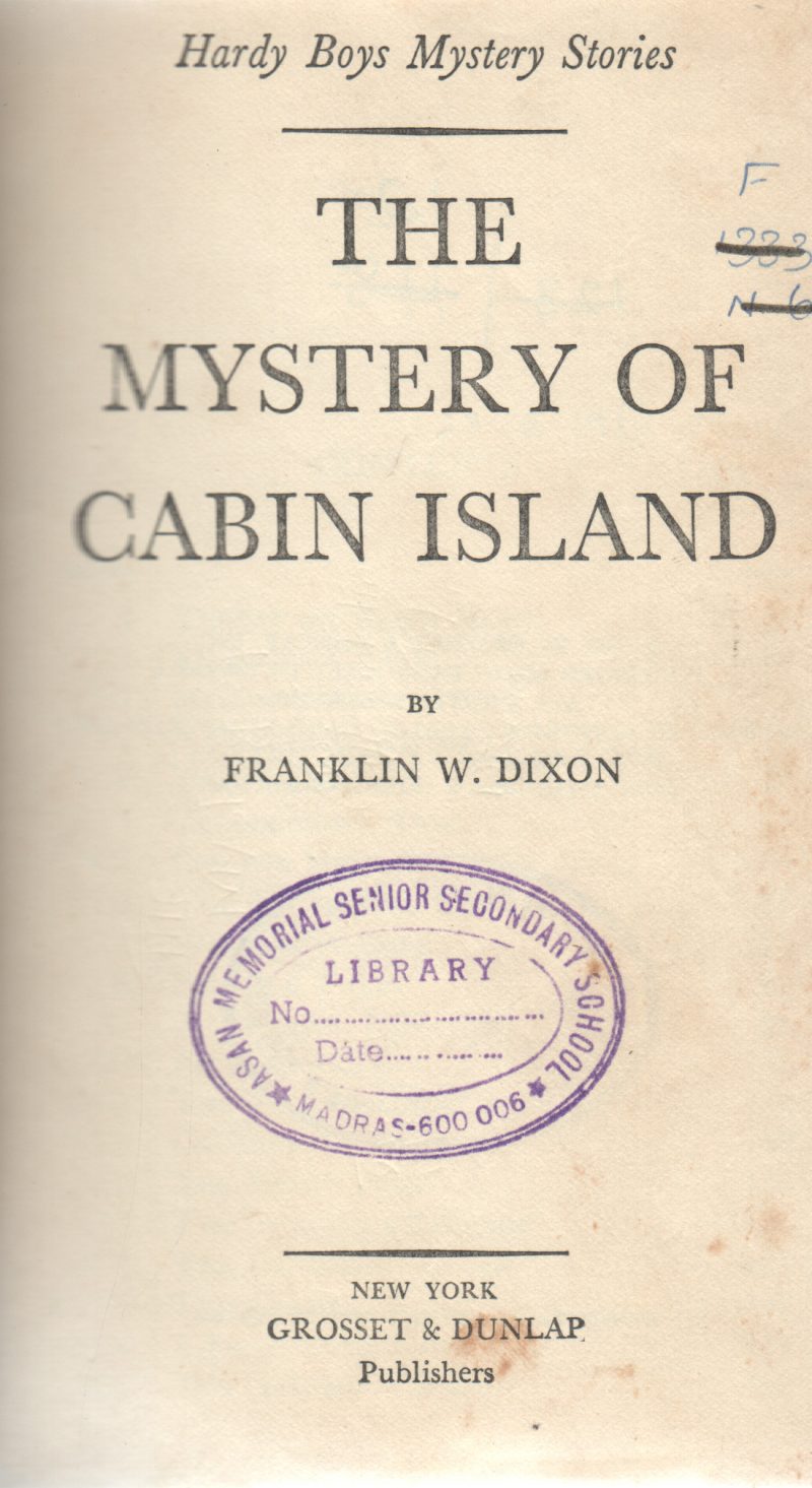 THE MYSTERY OF CABIN ISLAND BY FRANKLIN W.DIXON