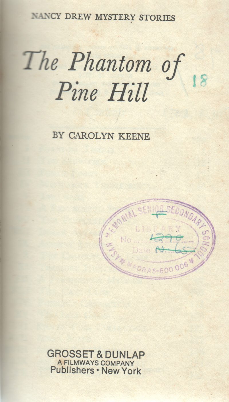 THE PANTOM OF PINE HILL BY CAROLYNN KEENE
