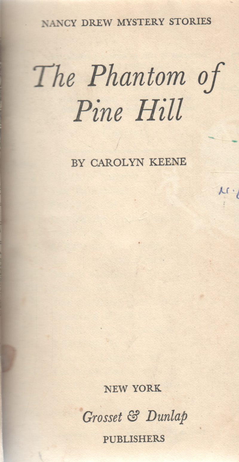 THE PHANTOM OF PINE HLL BY FRANKLIN W.DIXON