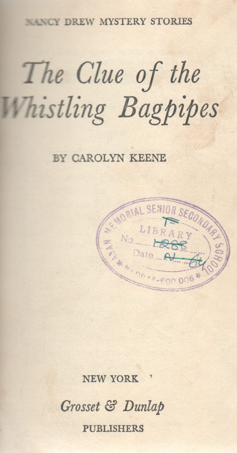THE CLUE OF WHIISTLING BAGPIPES BY CARLYN KENEE