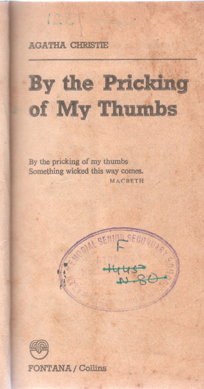 BY THE PRICKING OF MY THUMB BY AGASTHA CHRISTIE